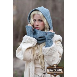 Blue Medieval Hood & Mittens Set