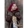 Burgundy Medieval Hood & Mittens Set