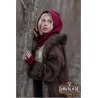 Burgundy Medieval Hood & Mittens Set