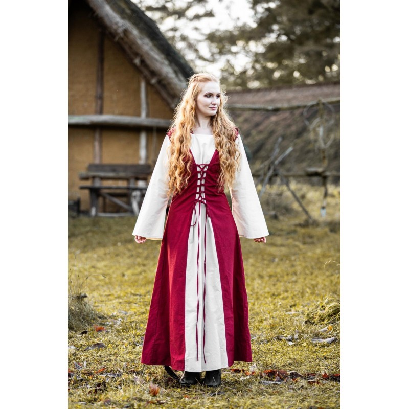 Vestido medieval "Genefe" Rojo/Natural Vestido medieval "Genefe" Rojo/Natural