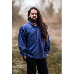 Típica Camisa medieval de cuello alto con cordones "Friedrich"