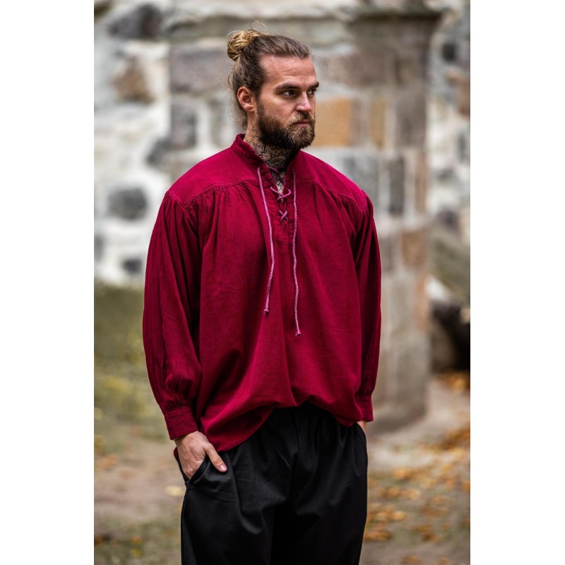 Típica Camisa medieval de cuello alto con cordones "Friedrich" Típica Camisa medieval de cuello alto con cordones "Friedrich"
