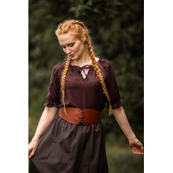 Blusa medieval de manga corta "Sandra" Blanco