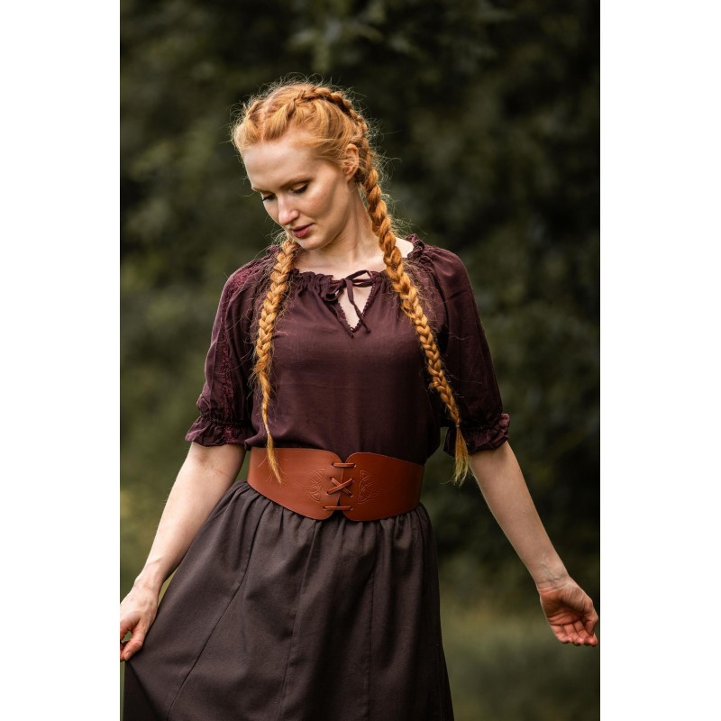 Blusa medieval de manga corta "Sandra" Blanco Blusa medieval de manga corta "Sandra" Blanco