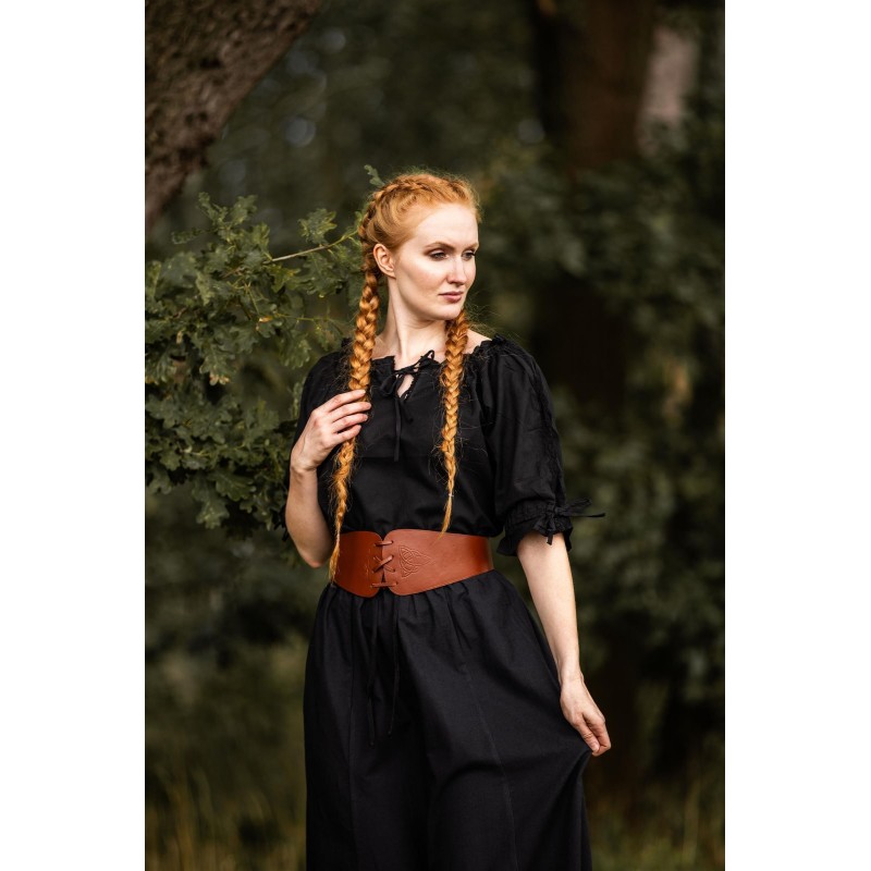 Blusa medieval de manga corta "Sandra" Blanco Blusa medieval de manga corta "Sandra" Blanco