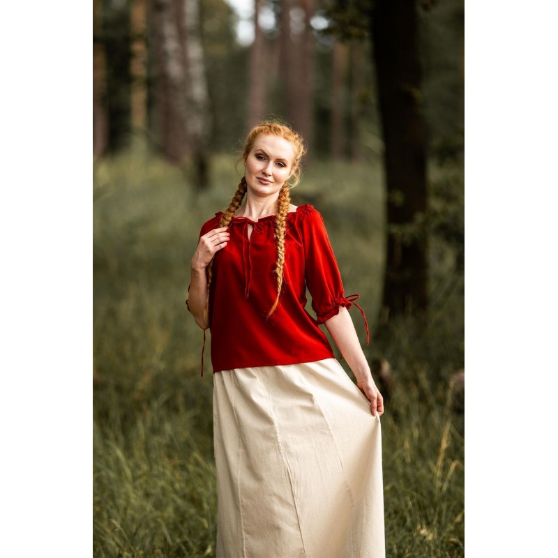 Blusa medieval de manga corta "Vera" Blusa medieval de manga corta "Vera"